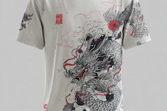 create japanese art for t shirt illustration