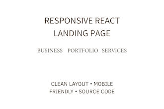 build a responsive react or nextjs landing page