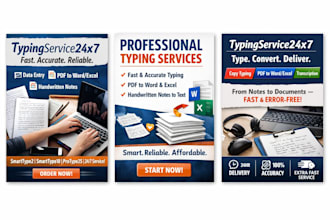 do fast and accurate typing service, notes, data