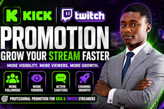 kick promotion twitch promotion gain live viewers twitch viewers kick followers