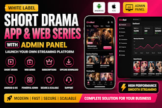 develop a white label short drama app with admin panel