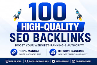 provide 100 authority mixed backlinks for off page SEO