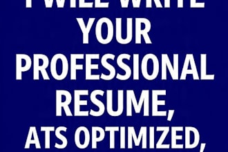 write a professional resume,CV and cover letter