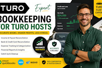 do turo fleet bookkeeping, quickbooks cleanup, catch up and bank reconciliation