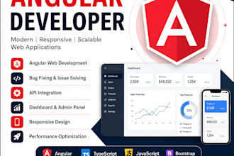 angular saas app, angular bug fix, angular dashboards, angular admin panels