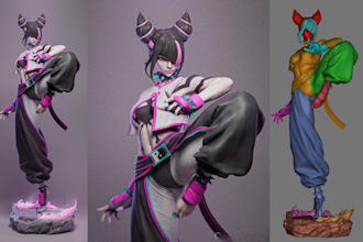 sculpt anime character model 3d manga character anime 3d print anime figurine