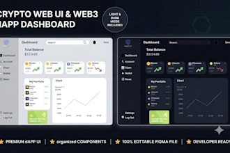 design crypto web UI design and web3 dapp dashboard in figma