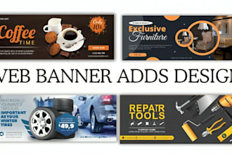 design website banner ads, web slider and shopify banner