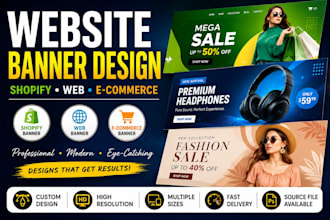 design website banner, shopify banner, web slider and banner ads