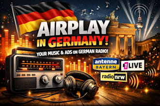airplay for your music and ads through german radio stations