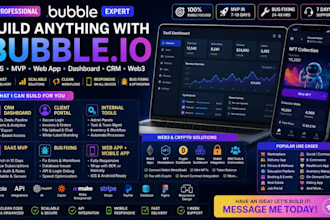 fix bubble web app bubble io bubble mvp bubble web3 app developer bubble ai saas