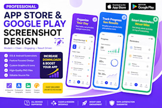 design professional app screenshots for ios and android