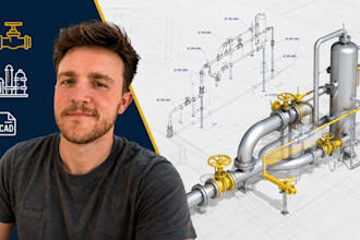 pipeline isometric drawing, process piping, refinery cad, plant cad expert
