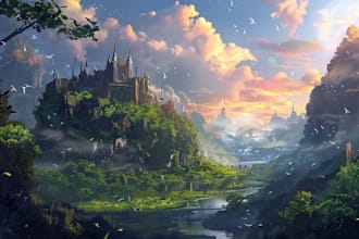do a fantasy landscape