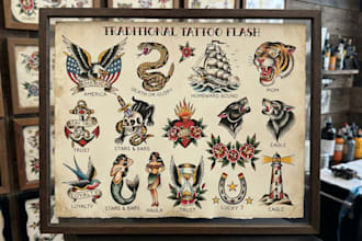 create awesome old school tattoo style design