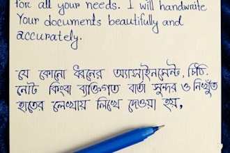 do bengali and english handwritten assignment, notes,college work