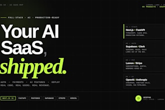 build your ai saas mvp with authentication, payments and ai integration