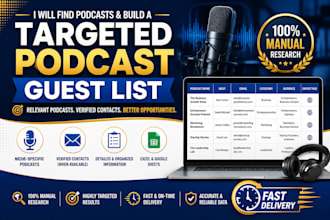 find podcasts and build a targeted podcast guest list
