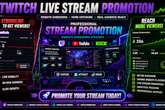 promote your twitch live stream with website embedding for more viewers
