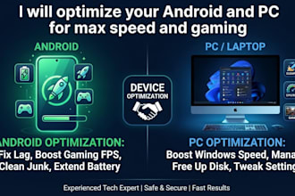 optimize your android and PC for max speed and gaming
