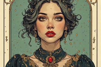 draw custom tarot card illustration with dark art style