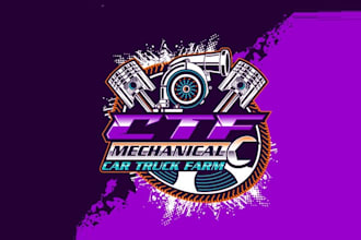design automotive machinery repairs logo for vintage cars