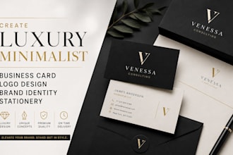 create luxury minimalist business card logo design  brand identity stationery
