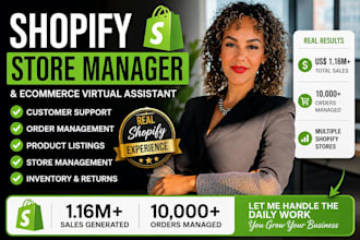 be your shopify store manager and virtual assistant