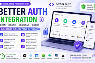 integrate better auth authentication, oauth, login and user sessions