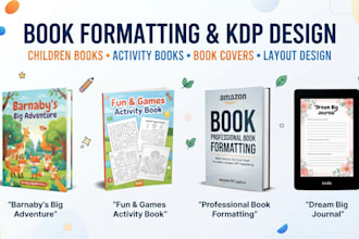 do interior children book layout formatting journal kids activity KDP book cover