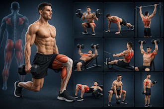 create realistic 3d exercise, workout, and fitness animations