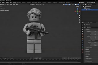 create a custom 3d model in lego style for 3d printing