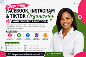 grow facebook instagram and tiktok organically with targeted promotion