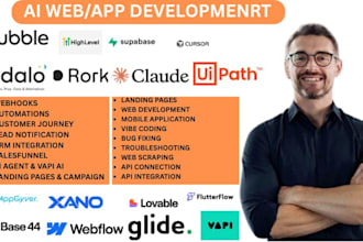 n8n bubble xano adalo vercel netify claude bolt rocket new web app  uipath rpa