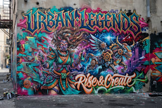 design canvas wall art and mural in graffiti street art