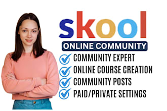 skool community setup, membership skool online course creation, skool community