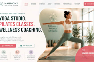 design wix yoga website, sport pilates website, wellness coach website