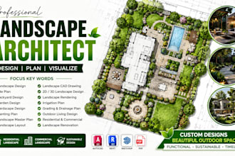 design landscape plans, site plans, backyard, garden and hardscape