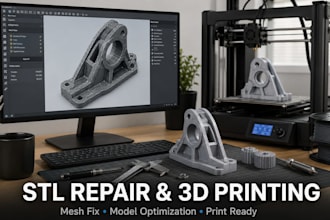 repair stl file, fix mesh errors, make 3d model printable for 3d printing
