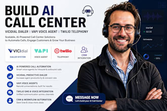 build ai call center, vicidial dialer, vapi voice agent, twilio telephony system