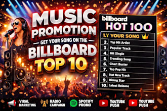 do music promotion to rank music chart song on top 10 billboard music chart