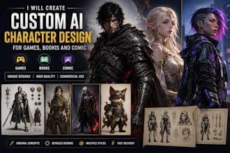 create custom ai character design for games books and comic