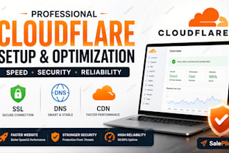 setup cloudflare SSL, CDN, dns, caching and website security