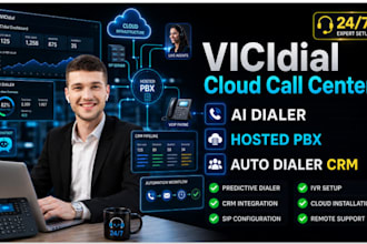 setup vicidial cloud call center, ai dialer, hosted pbx, and auto dialer CRM