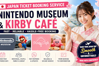 purchase nintendo museum and kirby café tickets for you
