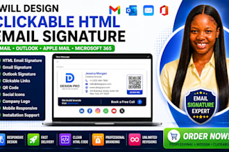 design professional clickable HTML email signature