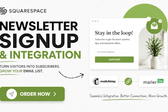 set up squarespace email newsletter signup and automation