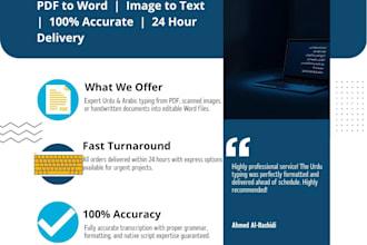 do professional urdu typing and data entry