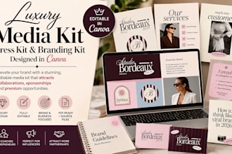 design luxury editable canva media kit press kit branding kit for personal brand