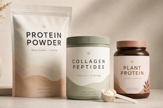 design yor protein powder or collagen label design